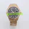 OEM 18K Gold en acier inoxydable CZ Micro Pave Diamond Watch Japan Miyota Movement Crystal Men Montres