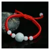 Bracelets de charme industries bijoux de mode corde rouge jade vintage de style ethnique hommes femmes couple bracelet gouttes livraison dh2xr