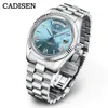 CADISEN C8185 ICEBLUE Dial Sapphire Glass Watches Men Japan MIYOTA8285 Movt Men's Watch Mechanical Automatic Diver Clock 240327