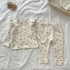 Milancel Baby Pyjama Anzug Herz Print Girls Nachtwäsche Born Sleeping Set 240325
