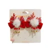 Girl's Chinese Capodanno Big Red Hair Clip Winter Ancient Hanfu Headwear per bambini Accessori per capelli in stile cinese per bambini Accessori per bambini senza marmellata di carta