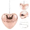 Figurines décoratives coeur disco balle suspendue miroir en forme de coeur en forme de coeur accessoire anniversaire mariage