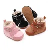 Stiefel Winter Babyschuhe Mädchen Jungen Wildleder Plüsch Baumwoll Schnee Nicht rutschfindige Kinder warm wandeln