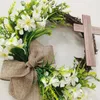 Dekorative Blumenkranz mit Kreuz -Rustic Grapevine Bogendekorationen Osterdekoration