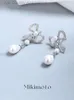 Pearl Earring Designer Mikimoto örhänge Mikimoto trä Bow Pearl Earrings S925 Silver Akoya 2023 Nya premiumörhängen