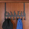 Crochets Wintek sur la porte Hook Horders Rack d'organisateur lourd pour un chapeau de serviette à capuche Sac en tissu - 8 (noir)