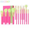 Spazzoli DOCOLOR 18pcs Benuola per trucco set neon Pink Powder Fondazione Blushoching Correttore Strumento di trucco cosmetico Pinceaux Maquillage