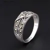 Küme Yüzük Yysunny 925 STERLING Gümüş Marcasit Ring Vintage Thai Gümüş Etnik Tarz Kadın Parti Yüzük L240402