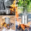 Supplies Big Capacity 1050ml Stainless Steel Sport Water Bottle/kettle with Leak Proof Lid + Camping Hanging Pot Cup for Outdoor Travel