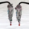 Pendientes colgantes Bilincolor Heavy Industry Colored Butterfly Flower Tassel para mujeres