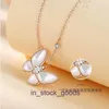 Collier de créateur haut de gamme Vanclef S925 Collier Butterfly blanc en argent pur Silver Girl Rose Gold Simple Collaire polyvalent chaîne Fée Original 1TO1 avec logo réel