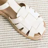 Zomer vrouw rond teen meisje fetisjontwerper zwarte flats luxe boot sandalen kawaii ita elegante blote voeten feestschoenen 240321