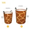 Laundry Bags Waterproof Storage Bag Giraffe Fur Skin Hide Texture Household Dirty Basket Folding Bucket Clothes Organizer