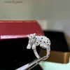 Top Quality 1to1 Original Women Designer 925 Silver Plated Gold High Carbon Diamond Grandmother Green Carter Jaguar Series Original Designer Logo Engrave Ring