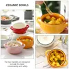 Bowls Dessert Bowl Pudding Ceramic Kitchen Supplies Exquisite Broiling Pan Oven Stainless Steel Handle