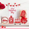 Décoration de fête Amour Chaleur Accueil Prop Saint Valentin Coeur Nain En Bois Ornements De Table Pour Proposition De Mariage