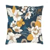 Pillow Navy und Gold Pfingstrosse Blüte nahtloses Musterabdeckungssofa Dekoration Square Wurf Hülle 45x45