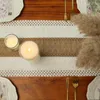 Tanta de mesa de algodão e linho em emenda com borlas com chapas de chapas decoração de casamento de férias fácil instalação fácil