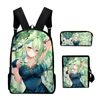 Sac à dos classique hololive vtuber ceres faune 3d 3pcs / ensemble pupil sacs d'alcool