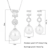 Ensembles Charms 1214 mm blanc or pâle grand laboratoire de perle de perle diamant collier de collier pour femmes