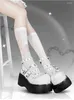 Chaussures habillées doux mignon lolita féminin rond talons hauts mode punk punk épais bottom girl y2k rivet chaîne métal décorative