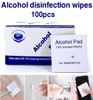 100 pcs alcool mouche humide de désinfection jetable tampon échange antiseptique des soins de nettoyage de la peau à main