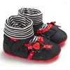 Buty niemowlęce butów dla dzieci chłopcy dziewczęta kwiat dziobowy przycisk zimowy urodzony pasek marszczenie prewalker ciepło 0-18 miesiąca a20