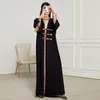 Vêtements ethniques Boucle en cuir élégant Abaya Robe musulmane pleine longueur Dubaï Femelle Split Sold Islamic Islamic Islam Robe Drophiping