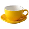 Mughe Colore da 350 ml Cappuccino Tazza di caffè Set Plate Standard Concorso Latte Mug Milk