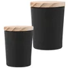 Bougeoirs 4pcs Verre de pots vides avec couvercles en bois Conteneurs de rangement alimentaire