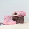 Walking Shoes Fashionable Leather Long Plush Children's Snow Boots Girls' Boys' Cotton Baby Warm