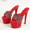 Sukienka buty liyke w stylu pasa startowego cekinowe pvc super heels nowoczesne kapcie seksowne zerki