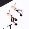 Stud Oorbellen Fashion Note Asymmetrie Drop Earring Voor Vrouwen Persoonlijkheid Trendy Roestvrij Staal Dangle Sieraden