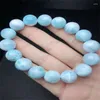 Braccialetti Link 13mm Bracciale Larimar naturale Donne Fashion Healing Crystal Perle Round Lovers Strand Jewelry Gift 1pcs