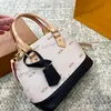 Luxury Brand Hand Shell Totes väskor Tryckt Old Flower Purse Mini Medium Crossbody Shoulder Handbags 17x13cm 24x18cm Designer Purse
