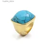 Cluster ringen Valentijnsdag turquoise ring 316L roestvrijstalen ringen voor mannen dames mode sieraden charme boho ring uniek anillo punk 2024 l240402