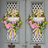 Декоративные цветы YYSD венок разноцветные ленты Bow Spring Artificial Leaves Gattans Garlands Кладбище для Валентина