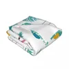 Blankets Summer Flamingo Tropical Leaves Blanket Fleece Autumn/Winter Multifunction Soft Throw For Home Car Plush Thin Quilt