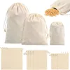 Stume di stoccaggio 20pcs/lotto tessuto di cotone beige naturale piccolo con donazione da cottore parra empacar productos giocattolo