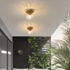 Tavan Işıkları İskandinav Minimalist Koridor Balkon Sundurma Koridoru Yaratıcı Altın Su Desen Cam Küçük Lamba Işık Armatürleri
