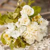 Fleurs décoratives 30 cm d'automne Ball artificiel chrysanthemum rose style européen Décoration de maison el table de salle à manger soft camomille