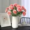 Dekorative Blumen 5pcs 3-Kopf-Pfingstrose künstliche stromflockte Zweig-Seidenblume für Wohnkultur Peonies Braut Bouquet Hochzeitsfeier Deco Blumenblumen