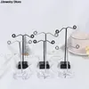 Jewelry Pouches 2PCS/3PCS Black Clear Acrylic Stud Earring Display Rack Stand Organizer Bouches Ornament Holder Hook Hanger Counter Case