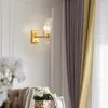 Lâmpada de parede IWP Cobre Ouro Luz LED Cristal Minimalista Sconce Sala de estar Quarto Estudo Corredor Decoração Water Ripple E14