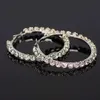 Topverkoper 925 Sterling Silver Post 5 cm Big Circle CZ Crystal Diamond Hoop oorbellen Bling Rhinestone