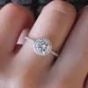2PCS Wedding Rings Wedding Proposal Solitaire Rings For Women Female Silver Color Square Zirconia Crystal Engagement Marriage Ring Jewellry R781