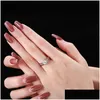 Bröllopsringar förslag kärleksring 925 sterling sier för kvinnor 5a kubik zirkoniumvit diamant lyx smycken brud engagemang löfte dhnuy