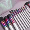 Colorful Makeup brushes set Cosmetic Foundation Powder Blush Eyeshadow Face Kabuki Blending Holographic Make up Brushes Tool 240403