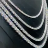 Moissanite S Necklaces for Women Pass Diamonds Tester Iced Out Tennis Chain Hip Hop Jewelry GRA