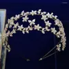 Clips de cheveux luxueux fleurs de zircon cubique Brides Tiaras Crown Bridal Diadema Accessoires de mariage